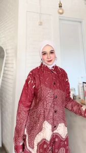 Batik Tunik Couple Modern Set Pakaian Couple Kemeja Batik Pria Baju Batik Couple Batik Pasangan NEW