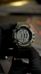Jam Tangan Pria Casio General AE-1500WHX-3A: Jam Tangan Digital Quartz Illuminator & Resin Army Green