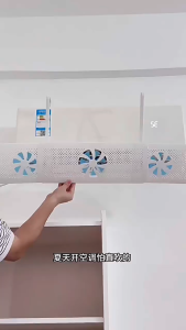 Air Conditioner Deflector Adjustable Air Vent Deflector With 3 Fans Conditioner Baffle For Home Bedroom Living Room