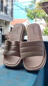 Sandal Selop Wanita New Barlun Motif Strap Gelombang 2802-1