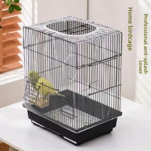 Universal Elastic Bird Cage Cover Transparent Mesh Net Anti Splash Seed Feather Catcher Stretchy Skirt Guard for Parrot Cages
