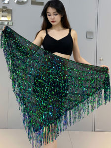 Belly Dance Practice Costume Sequin Tassel Waist Chain Performance Outfit Heavy Work Drumming Dance Belly Dancing Skirt