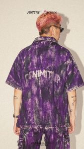 DENIMITUP embroidered jacket - Chroma purple x Roycdc - Baju Pria