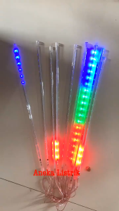 LAMPU METEOR LED HUJAN 4WARNA 50CM RGB 1SET 10 BATANG JATUH RAIN SNOW TAMAN HIAS