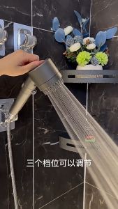 SG seller 3 Modes Shower Head Adjustable High Pressure Water Saving Shower One-Key Stop Water Massage Shower