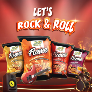 Miaow Miaow Flame Curry BBQ Flavoured Prawn Crackers 50g Value Pack Bundle (x4 / x10) Halal Crunchy Spicy Seafood Snack