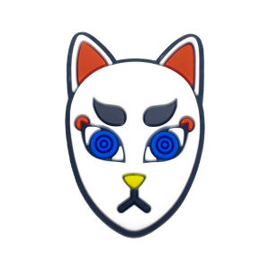 Bandai | Demon Slayer PVC Shoe Charms Anime Slayer Character Fox Mask Detachable Clog Shoe Decor Gift for Teens Japanese Manga Fans