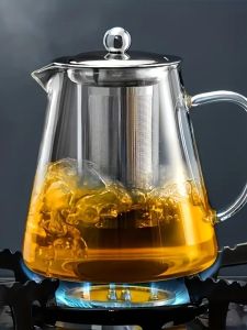 Thickened Transparent Heat Resistant Glass Tea Pot for Office Use Large Capacity Flower Tea Set Home And Office Supplies