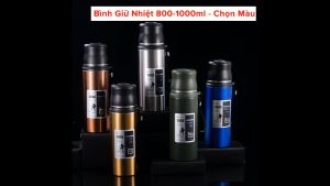 Bình Giữ Nhiệt 12 Tiếng Dáng Thể Thao Good 800-1000ml Từ Inox 304 An Toàn Cao Cấp – Chọn Màu – Bình Đựng Nước Giữ Nhiệt Có Nút Nhấn Cốc Amalife