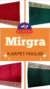 Karpet Masjid MIRGRA METERAN Ukuran 120 x 100cm Sajadah Mushola Ketebalan 11mm Best Seller - Bazar Tanah Abang Karpet Chenille Modern Rug Area Hijau Dan Merah - Lazada