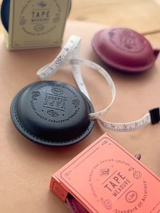 BZS Vintage Classic Portable Macaron Cookies PU Leather Round Shape 1.5M Measuring Tape Retractable Tailor Pita Ukur