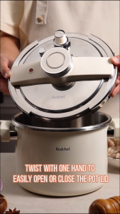 Redchef 3‑Ply Steel Series 6/7L Thick Explosion Proof 304 Stainless Steel Pressure Cooker No PFAS&PTFE&PFOA and is Suitable for All Stovetops