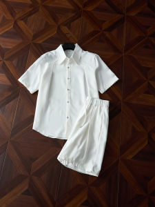 OUMULONG | Sophisticated Cool Summer Ice Silk Two-piece Suit