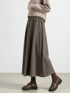 JIANGLU | กระโปรงทรงเอเอวสูง ทรงหลวม ทรงเข้ารูป สำหรับผู้หญิงไซส์ใหญ่ ฤดูใบไม้ผลิ 2025 กระโปรงยาวคลุมสะโพก กระโปรงจีบ กระโปรงทรงเอ