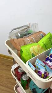 Moveable Cream-Style Shelf Storage