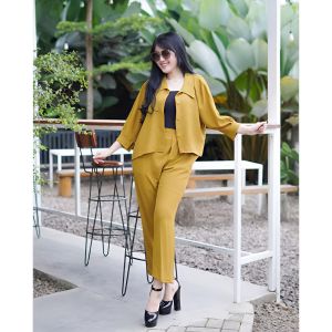 Oneset Piyama Setelan Polos Kemeja Lengan Panjang Baju Tidur Setcel Tie Die Wanita Dewasa Jumbo COD