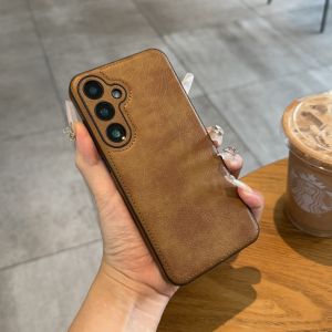 Ultra-Thin Genuine Leather Phone Case for S24 Ultra S23 And S22 plus Full Cover Protection Luxury Minimalist Design for Men And Women