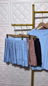 Set đồ nữ tập gym pickleball tennis cầu lông áo thun lạnh phủ bụng và chân váy có lót bảo hộ quảng châu BINSPORTS BN117