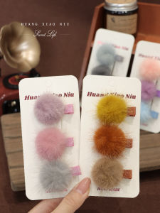 Adorable Baby Hair Clips Fox Fur Balls Winter Children Headwear Non-Damaging Hair Accessories for Girls Baby Fashion Accessories