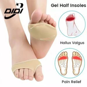 DIDI 2 Pcs ซิลิโคนเจล Half Insoles สำหรับ Metatarsal Forefoot Pain Relief รองเท้า Pads Ball Of Foot Cushions สำหรับ Hallux Valgus Corrector ถุงเท้า