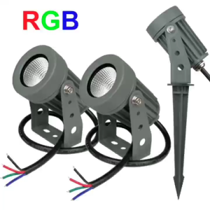 Outdoor RGB lawn light spotlight 9W LED waterproof tree light spot tree light outdoor landscape ground plug light floodlight ground light DC12V