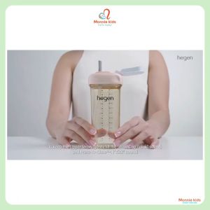 Bình tập uống nước cho bé Hegen Straw Cup PPSU 330ml bình nước có ống hút - Monnie Kids