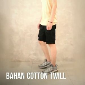 MCL Celana Pendek Cargo Pria Kanvas Cardinal Non Stretch Pendek Kimpul Cream Mocca