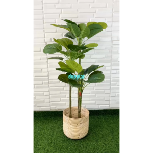 Pohon Artificial Tanaman Plastik Apel T100 Latex Cover Pot Rotan Ulir Dekorasi Sudut Ruangan Rumah