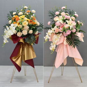 Landing Welcome Basket Stand Artificial Flowers Display Stand Vehicle Delivery Decoration Arrangement Floor Standing Ornament