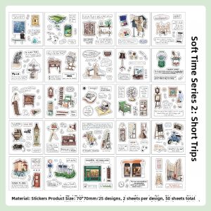 Cute Ins Style Mini Stickers For Travel Food Diary Decoration