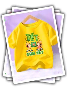 Combo 3 Áo thun tết sum vầy cho bé traigái hình in xuân cho bé 6-29kg.AT36