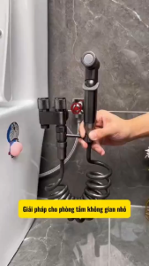 Vòi Xịt Vệ Sinh Bộ Vòi Sịt Vệ Sinh Tăng Áp Vòi Bồn Cầu Inox 304 Chia 2 Đầu Nước Không Gỉ