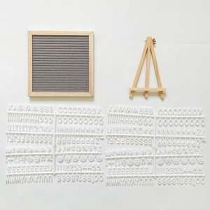 Letter board กระดานปักอักษรไม้แท้ กระดานชื่ออักษร 20ซม. 1เซต กระดาน+อักษร+ขาตั้งไม้ แขวน