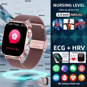 Đồng Hồ Thông Minh Phân Tích Sức Khỏe AI Theo Dõi Điện Tâm Đồ (ECG) + PPG Đo Huyết Áp Lipid Máu & Axit Uric Hỗ Trợ Gọi HD Dành Cho Nam & Nữ