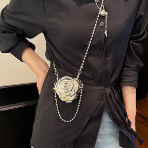 Fashionable Mini Floral Shape Purse Womens Coin Earphone Bag Party Accessories Bag Korean Style Single Shoulder Bag for Youth