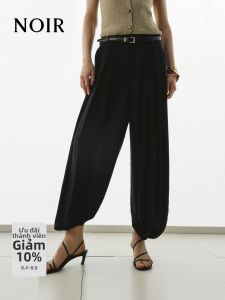 MO&Co. | Noir Series Silk Lantern Pants