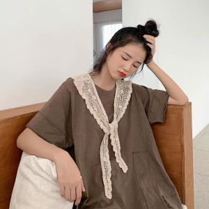 Trendy Lace Hollow out Scarf Fashionable Decorative Thin Multi-Functional Sunscreen Versatile Stylish Edging Fake Collar Scarf