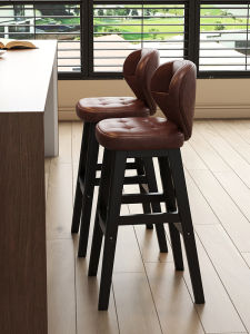 Modern Minimalist Bar Stool Home Use Island Counter High Chair Backrest Front Desk American Style Luxurious Bar Bench