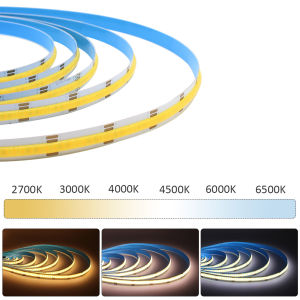 MJJC | 5M CCT COB LED Strip 12V 24V 608 Diodes High Density Dual White 2700-6500K Dimmable Led Tape Ribbon Lamp for Home Decor Lighting