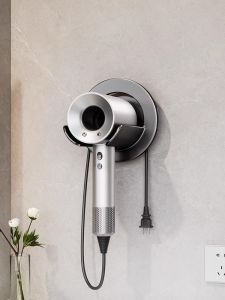 Plastic Hair Dryer Rack Wall Mounted Self-adhesive Dyson Airwrap Holder Hanging Organizers Bracket without Drilling Hair Dryers