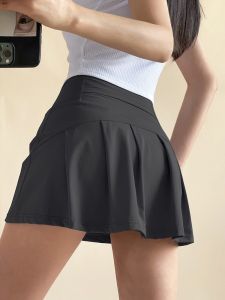 New Fitness Sports Shorts Womens High Waist Loose Tennis Skort Running Anti-Light Breathable Quick-Dry Elastic Ultra-Light