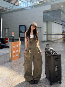 American Retro Versatile Workwear Denim Overalls Womens Autumn 2025 New Design Loose Casual Wide Leg Pants