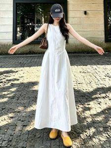 SENWA | Đầm Trắng Phong Cách Pháp Không T Tay Elegante