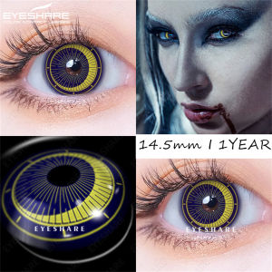 EYESHARE Halloween Colored Contact Lenses Crazy Red Contact Lenses Anime Black Eye Lenses 1pair(2pcs) Cosplay Beauty Makeup Lens