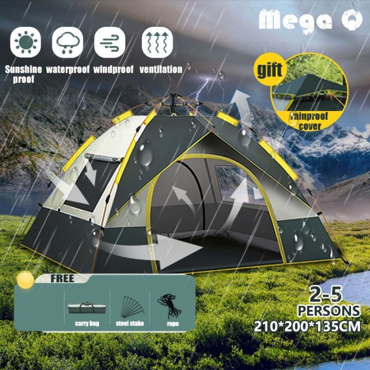 Outdoor Heavy Duty Camping Tent 3 To 4 Person Large Waterproof 