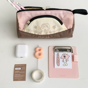 3egiz Original American Retro Large Capacity Cute Stationery Case Makeup Bag Storage Bag Double Layer Pen Bag Custom Gift Box