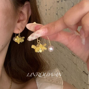 Elegant Pearlescent Chrysanthemum Tassel Earrings Luxury Spring Summer Fashion Jewelry Alloy Handmade Womens Ear Jewelry
