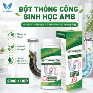 Bột Thông Cống Sinh Học AMB – Hỗ Trợ Làm Sạch Đường Ống Bồn Rửa Chén Lavabo Và Cống Thoát Nước