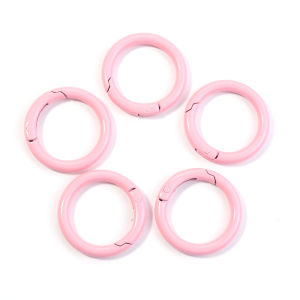 5/10 Cái Móc Khóa Kim Loại Hình O Lò Xo Móc Carabiner Móc Khóa Tròn 25/35/41mm Móc Chó Phụ Kiện Thủ Công DIY