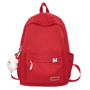 OUDENGPAI | High School Student Backpack Womens Pure Color Series Double Shoulder Bag School Bag Vacation Style Nylon Material Waterproof